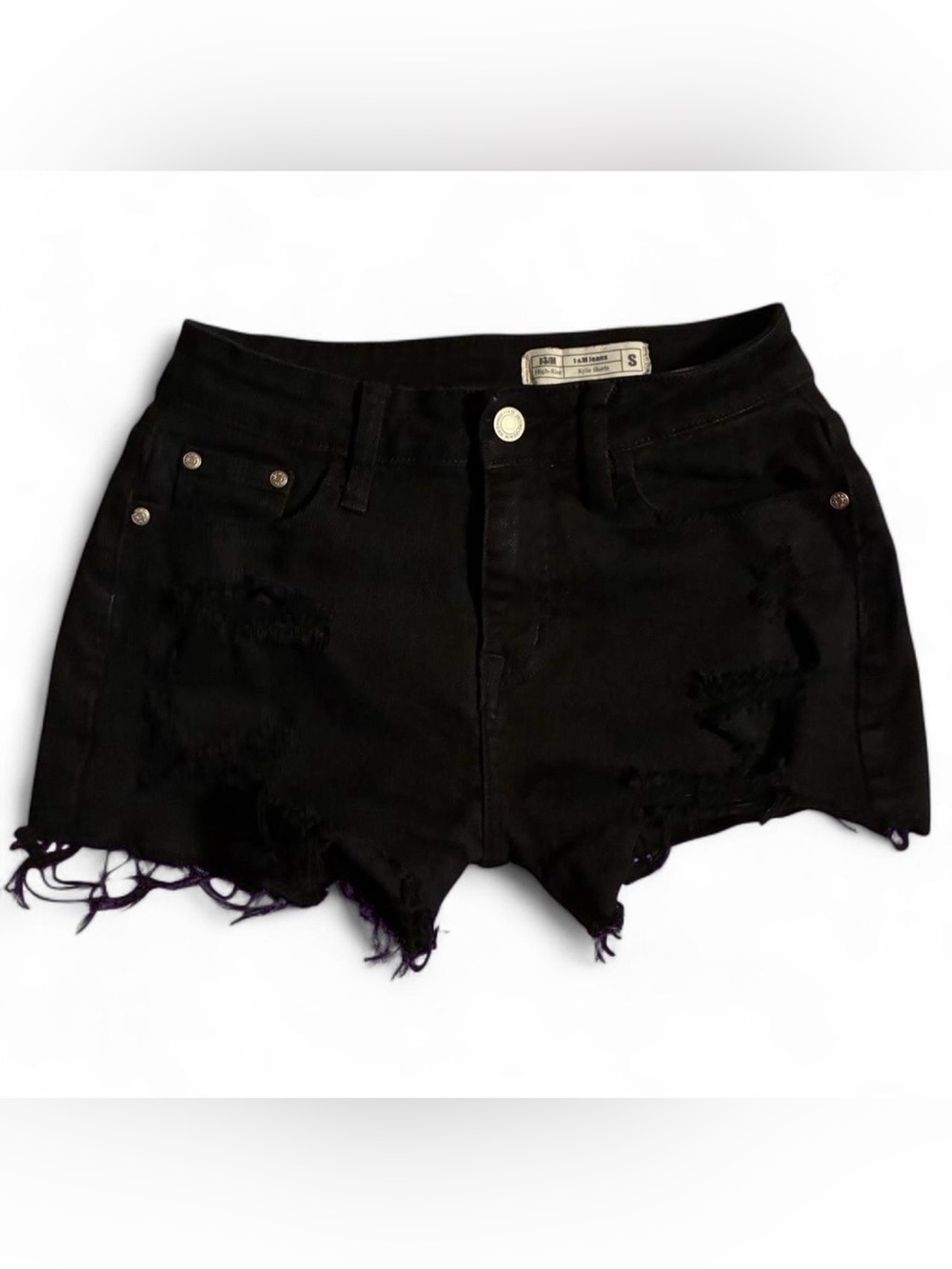 Women's Black Distressed Denim Jean Shorts